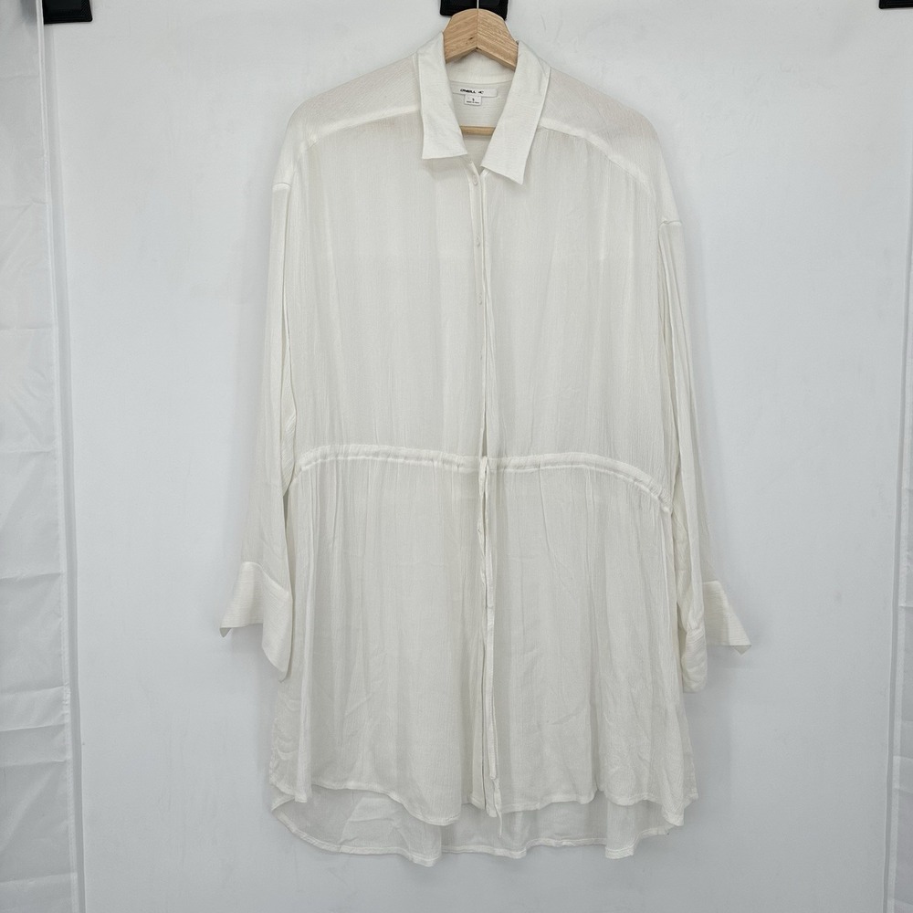 O'Neill Ivory Swim‎ Cover-Up Shirt Dress S Button Front Lightweight Resort Beach